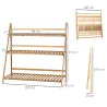 Soporte para Plantas de Bambú Escalera para Flores Plegable para Interior y Exterior 100x39x97 cm Natural - Ogal.Es