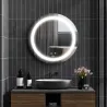 Espejo de Baño con Luz LED Táctil Función de Memoria Brillo y Color Ajustable y Antivaho Ø50x4,6 cm Plata - Ogal.Es
