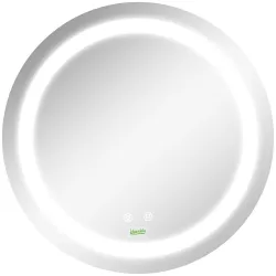 Espejo de Baño con Luz LED Táctil Función de Memoria Brillo y Color Ajustable y Antivaho Ø50x4,6 cm Plata - Ogal.Es
