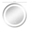 Espejo de Baño con Luz LED Táctil Función de Memoria Brillo y Color Ajustable y Antivaho Ø50x4,6 cm Plata - Ogal.Es