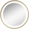 Espejo de Baño con Luz LED Táctil Función de Memoria Brillo y Color Ajustable y Reloj Ø60x4 cm Dorado - Ogal.Es