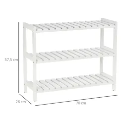 Zapatero de Madera de 3 Niveles Zapatero Recibidor para 9 Pares de Zapatos para Entrada Pasillo 70x26x57,5 cm Bl... - Ogal.Es