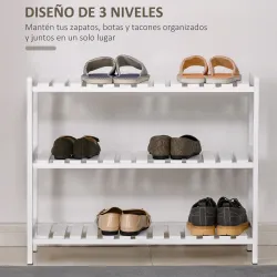 Zapatero de Madera de 3 Niveles Zapatero Recibidor para 9 Pares de Zapatos para Entrada Pasillo 70x26x57,5 cm Bl... - Ogal.Es