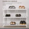 Zapatero de Madera de 3 Niveles Zapatero Recibidor para 9 Pares de Zapatos para Entrada Pasillo 70x26x57,5 cm Bl... - Ogal.Es