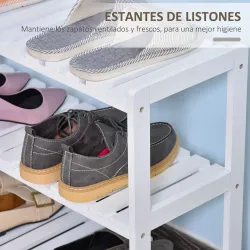 Zapatero de Madera de 3 Niveles Zapatero Recibidor para 9 Pares de Zapatos para Entrada Pasillo 70x26x57,5 cm Bl... - Ogal.Es