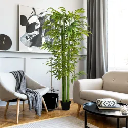 Bambú Artificial 180 cm Planta Sintética de Interior para Decoración de Oficina Hogar Ø17x180 cm Verde - Ogal.Es
