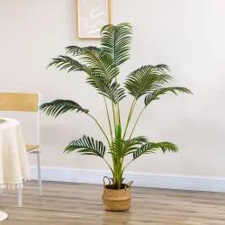 Palmera Areca Artificial 170cm Árbol Artificial con 11 Hojas Decoración para Interior Ø15x170 cm Verde - Ogal.Es
