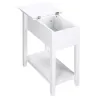 Mesa Auxiliar con Tapa Abatible Estante y Orificio para Cables para Salón Cama Dormitorio 60,5x32,5x70 cm Blanco - Ogal.Es