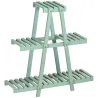 Soporte de Madera para Plantas de 3 Niveles Estantería Decorativa para Interiores Exteriores 76x26x76 cm Verde - Ogal.Es