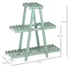 Soporte de Madera para Plantas de 3 Niveles Estantería Decorativa para Interiores Exteriores 76x26x76 cm Verde - Ogal.Es