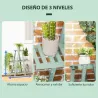 Soporte de Madera para Plantas de 3 Niveles Estantería Decorativa para Interiores Exteriores 76x26x76 cm Verde - Ogal.Es
