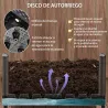 Jardinera de Plástico con Ruedas y Agujeros de Drenaje para Cultivo de Plantas en Exterior 50x50x33 cm Marrón - Ogal.Es