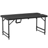 Mesa de Comedor Exterior Plegable para 4 Personas con Altura Ajustable y Marco de Acero 118x60x56-74 cm Gris Oscuro - Ogal.Es