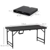 Mesa de Comedor Exterior Plegable para 4 Personas con Altura Ajustable y Marco de Acero 118x60x56-74 cm Gris Oscuro - Ogal.Es