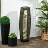 Lámpara Solar de Jardín de Ratán Sintético con Luces LED Encendido/Apagado Automático 21x21x78 cm Gris - Ogal.Es
