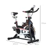 Bicicleta Estática con Volante de 8 kg Pantalla LCD Pulsómetro Sillín y Manillar Ajustables 103x48x115 cm Negro - Ogal.Es