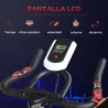 Bicicleta Estática con Volante de 8 kg Pantalla LCD Pulsómetro Sillín y Manillar Ajustables 103x48x115 cm Negro - Ogal.Es