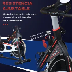 Bicicleta Estática con Volante de 8 kg Pantalla LCD Pulsómetro Sillín y Manillar Ajustables 103x48x115 cm Negro - Ogal.Es
