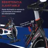 Bicicleta Estática con Volante de 8 kg Pantalla LCD Pulsómetro Sillín y Manillar Ajustables 103x48x115 cm Negro - Ogal.Es