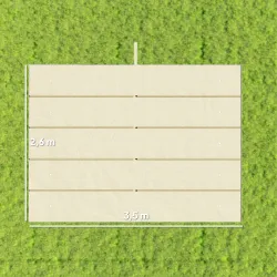 Cubierta para Techo Retráctil de 3,5x2,6m para Pérgola 4x3 Tela de Repuesto con 10 Orificios de Drenaje Crema - Ogal.Es