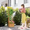 Jardinera con Enrejado de Madera para Trepadoras Plantas Flores Decoración en Esquinas 40x40x145 cm Natural - Ogal.Es