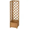 Jardinera con Enrejado de Madera para Trepadoras Plantas Flores Decoración en Esquinas 40x40x145 cm Natural - Ogal.Es