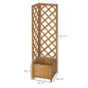 Jardinera con Enrejado de Madera para Trepadoras Plantas Flores Decoración en Esquinas 40x40x145 cm Natural - Ogal.Es