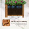 Jardinera con Enrejado de Madera para Trepadoras Plantas Flores Decoración en Esquinas 40x40x145 cm Natural - Ogal.Es