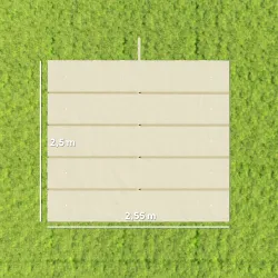 Cubierta para Techo Retráctil de 2,5x2,55m para Pérgola 3x3 Tela de Repuesto con 10 Orificios de Drenaje Crema - Ogal.Es