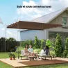 Cubierta para Techo Retráctil de 3,5x2,6m para Pérgola de 4x3 Tela de Repuesto con 10 Orificios de Drenaje Café - Ogal.Es