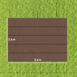 Cubierta para Techo Retráctil de 3,5x2,6m para Pérgola de 4x3 Tela de Repuesto con 10 Orificios de Drenaje Café - Ogal.Es