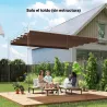 Cubierta para Techo Retráctil de 2,5x2,55m para Pérgola 3x3 Tela de Repuesto con 10 Orificios de Drenaje Café - Ogal.Es