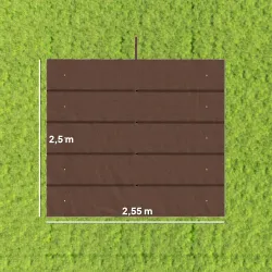 Cubierta para Techo Retráctil de 2,5x2,55m para Pérgola 3x3 Tela de Repuesto con 10 Orificios de Drenaje Café - Ogal.Es