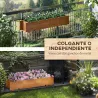 Jardinera de Madera con 2 Ganchos para Colgar para Cultivos Plantas Flores al Exterior 91x18x16,5 cm Natural - Ogal.Es
