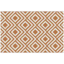 Alfombra Exterior Reversible 182x274 cm de Plástico Impermeable para Terraza Patio Camping Playa Rojo y Blanco - Ogal.Es