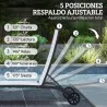 Juego de 2 Tumbonas Reclinables de Jardín de Aluminio con Respaldo Ajustable y Ruedas 165x66x102 cm Blanco Mate - Ogal.Es