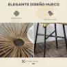 Mesa Auxiliar de Ratán Sintético Redonda para Exteriores con Encimera de Vidrio Templado Ø50x50 cm Beige - Ogal.Es