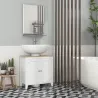 Mueble para Debajo del Lavabo Armario Bajo con 2 Puertas y Estante Ajustable Estilo Moderno 60x30x60 cm Blanco - Ogal.Es