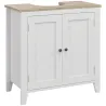 Mueble para Debajo del Lavabo Armario Bajo con 2 Puertas y Estante Ajustable Estilo Moderno 60x30x60 cm Blanco - Ogal.Es