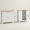 Mueble para Debajo del Lavabo Armario Bajo con 2 Puertas y Estante Ajustable Estilo Moderno 60x30x60 cm Blanco - Ogal.Es