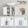 Mueble para Debajo del Lavabo Armario Bajo con 2 Puertas y Estante Ajustable Estilo Moderno 60x30x60 cm Blanco - Ogal.Es