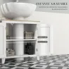 Mueble para Debajo del Lavabo Armario Bajo con 2 Puertas y Estante Ajustable Estilo Moderno 60x30x60 cm Blanco - Ogal.Es