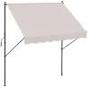 Toldo Manual Retráctil 200x175x210-310 cm Ajustable con Manivela Protección Solar UV40+ para Balcón Terraza Crema - Ogal.Es