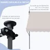 Toldo Manual Retráctil 200x175x210-310 cm Ajustable con Manivela Protección Solar UV40+ para Balcón Terraza Crema - Ogal.Es