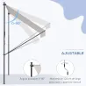 Toldo Manual Retráctil 200x175x210-310 cm Ajustable con Manivela Protección Solar UV40+ para Balcón Terraza Crema - Ogal.Es