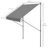 Toldo Manual Retráctil 300x175x210-310 cm Ajustable con Manivela Protección Solar UV40+ para Balcón Terraza Gris - Ogal.Es