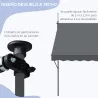 Toldo Manual Retráctil 200x175x210-310 cm Ajustable con Manivela Protección Solar UV40+ para Balcón Terraza Gris - Ogal.Es