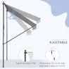 Toldo Manual Retráctil 200x175x210-310 cm Ajustable con Manivela Protección Solar UV40+ para Balcón Terraza Gris - Ogal.Es