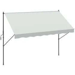 Toldo Manual Retráctil 300x175x210-310 cm Ajustable con Manivela Protección Solar UV40+ para Balcón Terraza Crema - Ogal.Es