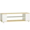 Mueble de TV Flotante y Ruedas con 2 Estantes para Televisores de hasta 55 Pulgadas 120x40x38,5 cm Blanco - Ogal.Es